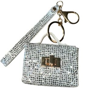 Sparkling Silver Mini Bag Keychain